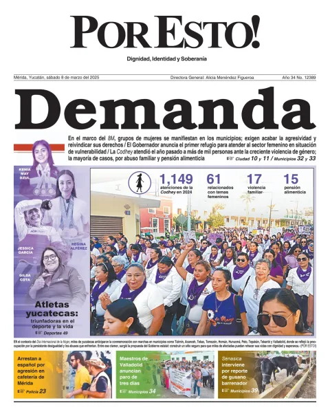 Portada de Por Esto (merida, Yucatan) del sábado, 8 de marzo de 2025
