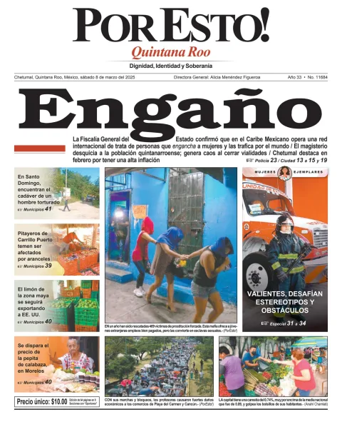 Portada de Por Esto (quintana Roo Chetumal) del sábado, 8 de marzo de 2025