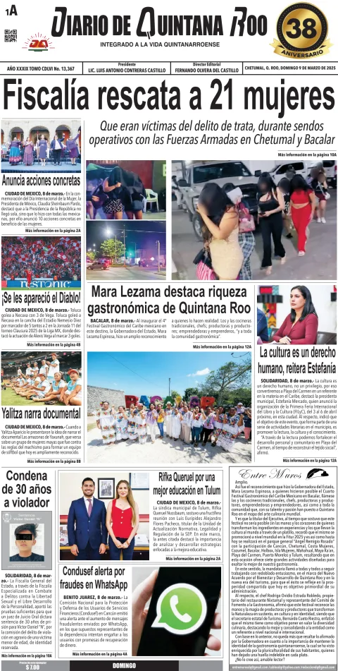 Portada de Diario de Quintana Roo (portada)