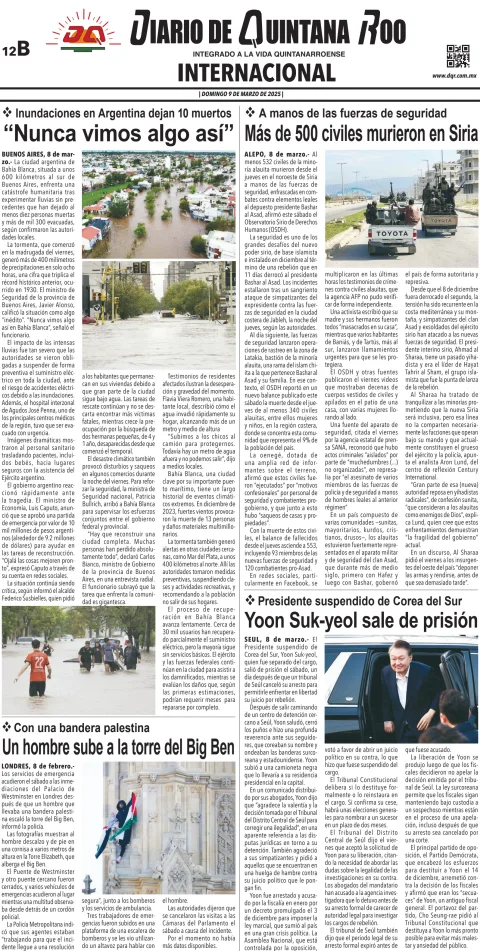 Portada de Diario de Quintana Roo (contra Portada)