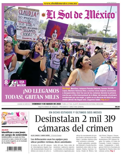 Portada de El Sol de Mexico