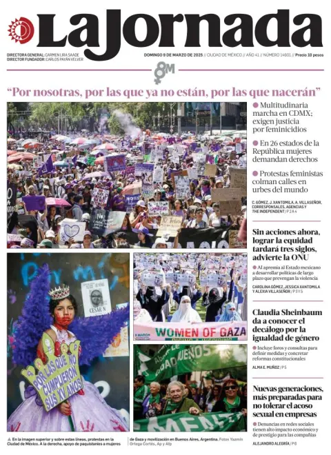 Portada de La Jornada