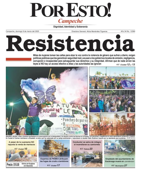 Portada de Por Esto (campeche) del domingo, 9 de marzo de 2025
