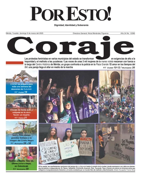 Portada de Por Esto (merida, Yucatan) del domingo, 9 de marzo de 2025