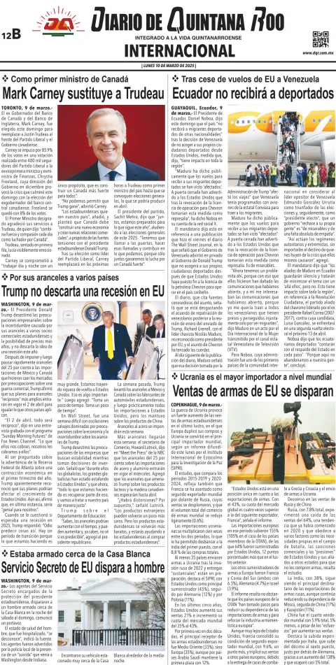 Portada de Diario de Quintana Roo (contra Portada)