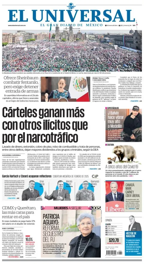 Portada de El Universal