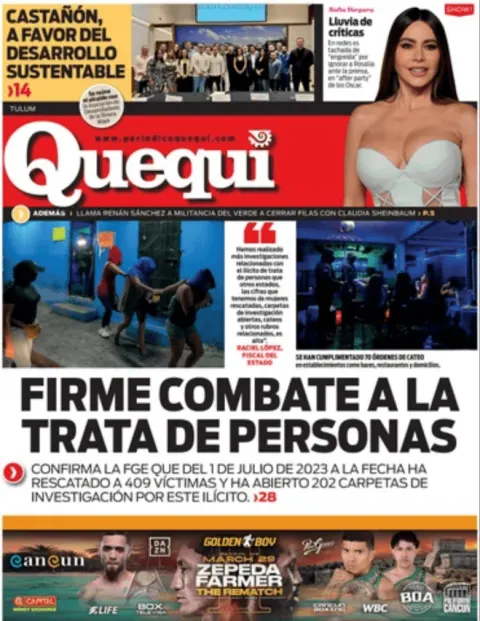 Portada de Quequi (contraportada) del lunes, 10 de marzo de 2025