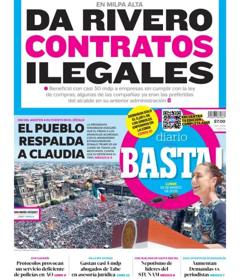 Portada de Basta del lunes, 10 de marzo de 2025