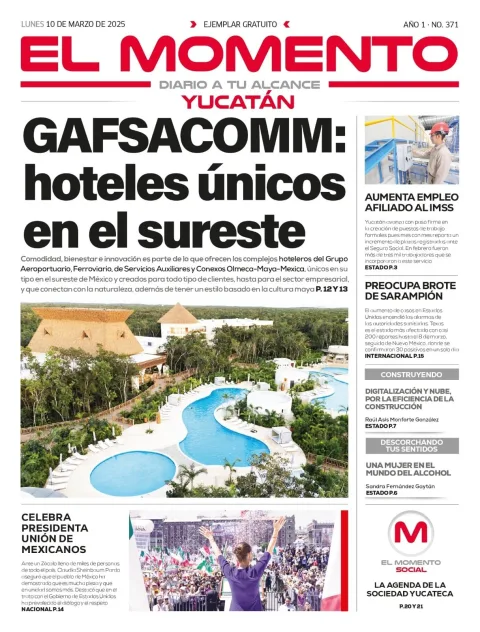Portada de El Momento Yucatan del lunes, 10 de marzo de 2025