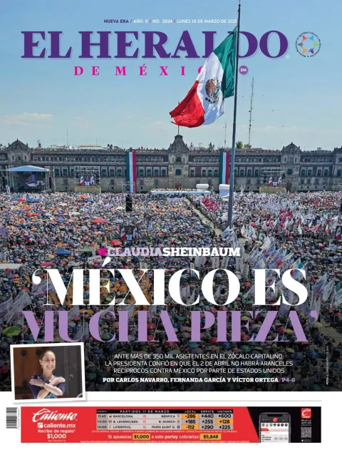 Portada de El Heraldo de Mexico del lunes, 10 de marzo de 2025