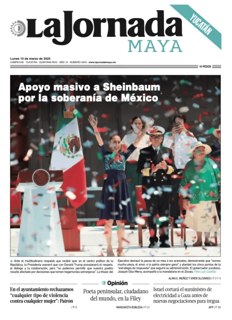 Portada de La Jornada Maya Yucatán del lunes, 10 de marzo de 2025