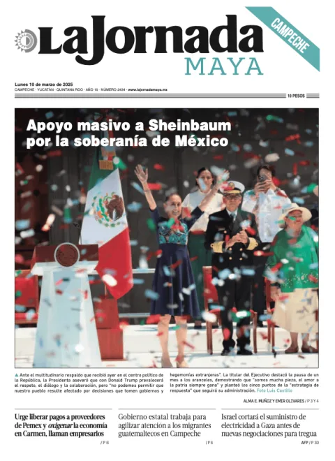 Portada de La Jornada Maya Campeche del lunes, 10 de marzo de 2025