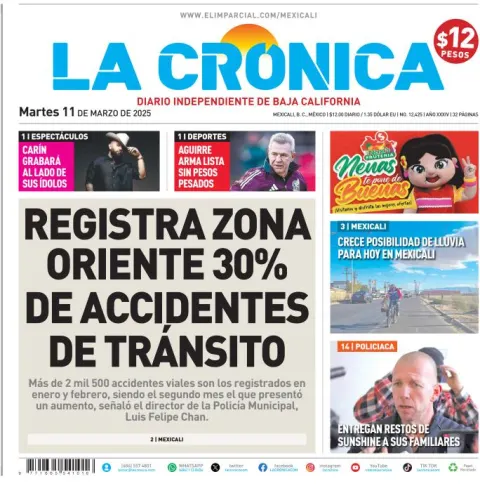 Portada de La Cronica del martes, 11 de marzo de 2025