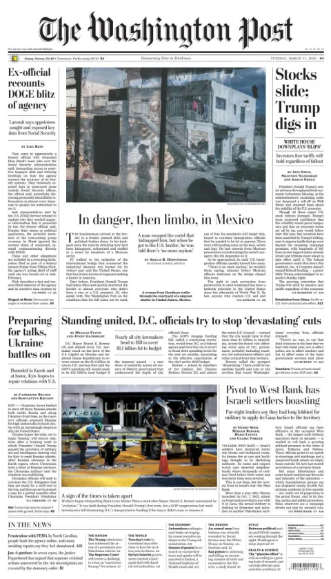 Portada de The Washington Post del martes, 11 de marzo de 2025