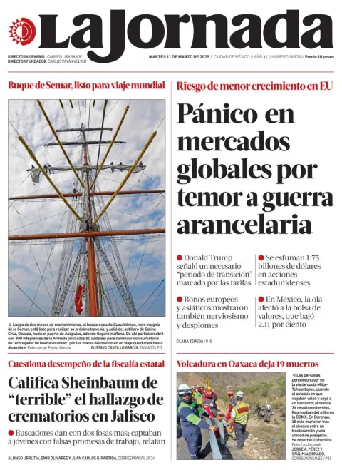 Portada de La Jornada del martes, 11 de marzo de 2025