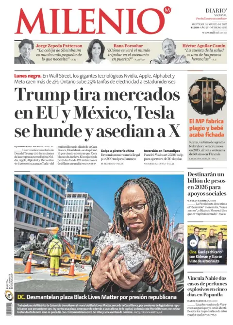 Portada de Milenio del martes, 11 de marzo de 2025