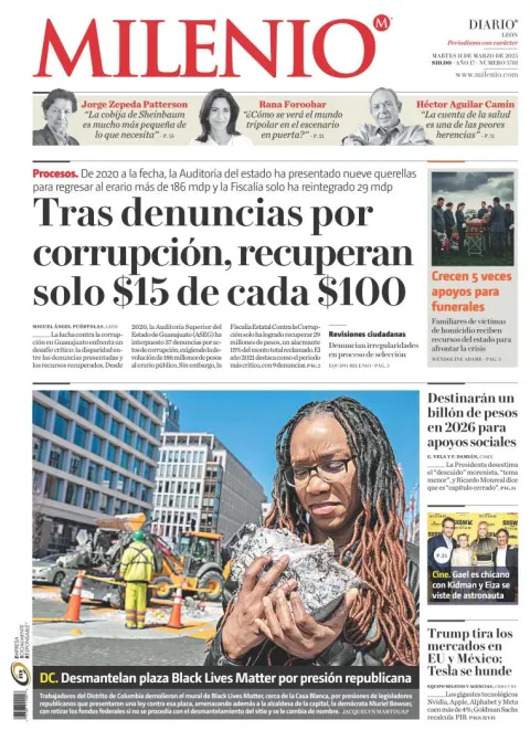 Portada de Milenio Leon del martes, 11 de marzo de 2025
