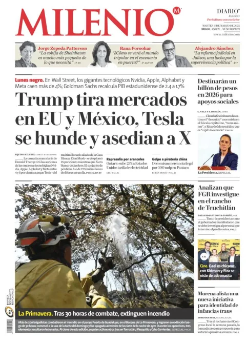 Portada de Milenio Jalisco del martes, 11 de marzo de 2025
