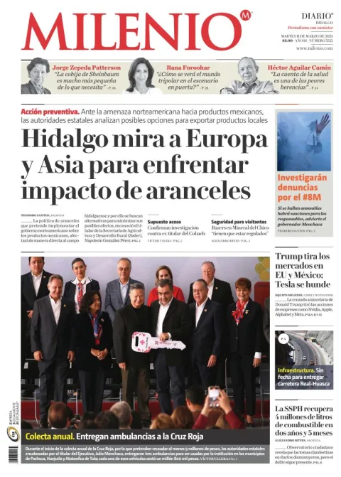 Portada de Milenio Hidalgo del martes, 11 de marzo de 2025