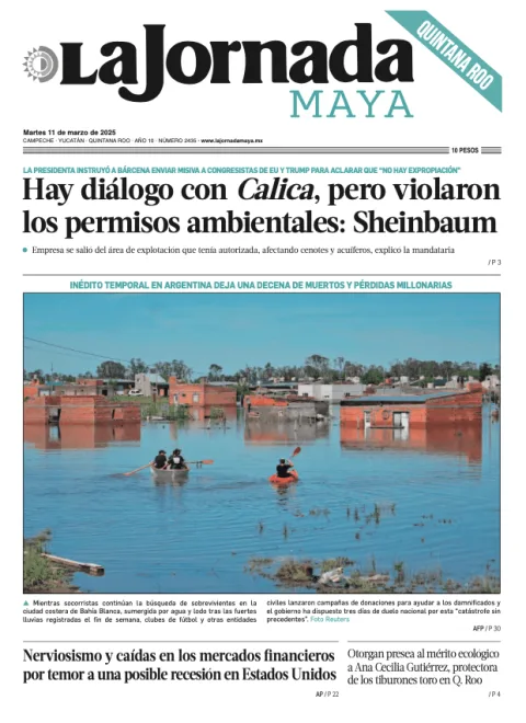 Portada de La Jornada Maya Quintana Roo del martes, 11 de marzo de 2025