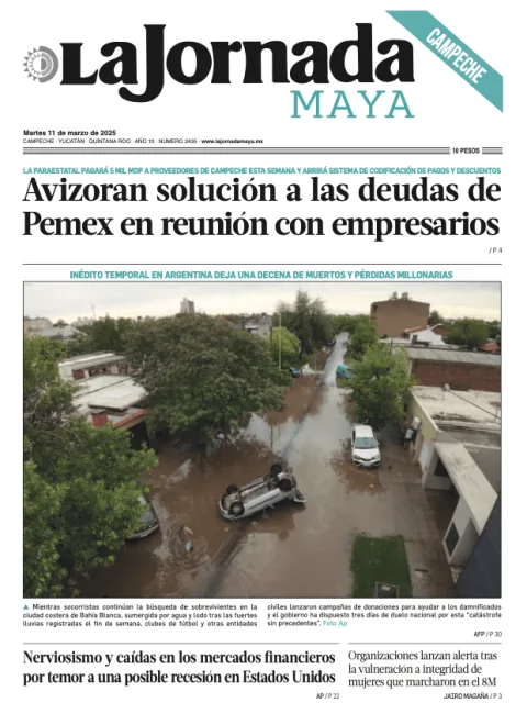 Portada de La Jornada Maya Campeche del martes, 11 de marzo de 2025