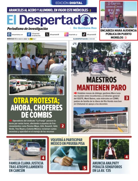 Portada de El Despertador de Quintana Roo