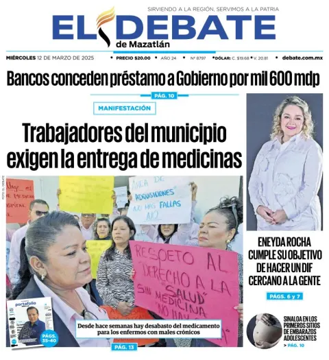 Portada de El Debate de Mazatlan
