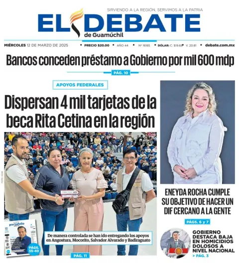 Portada de El Debate de Guamuchil