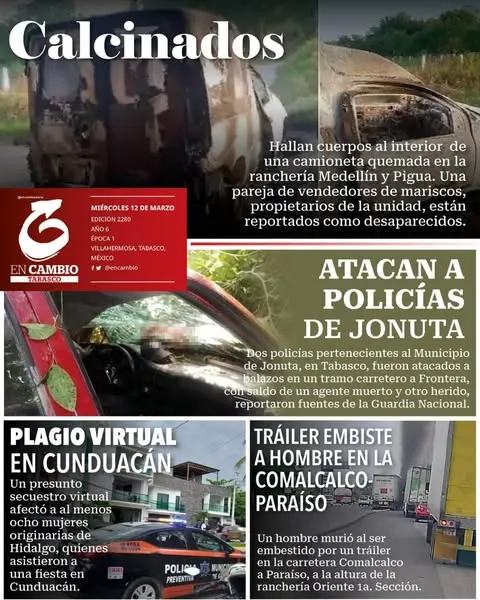 Portada de En Cambio - Tabasco (contraportada) del miércoles, 12 de marzo de 2025
