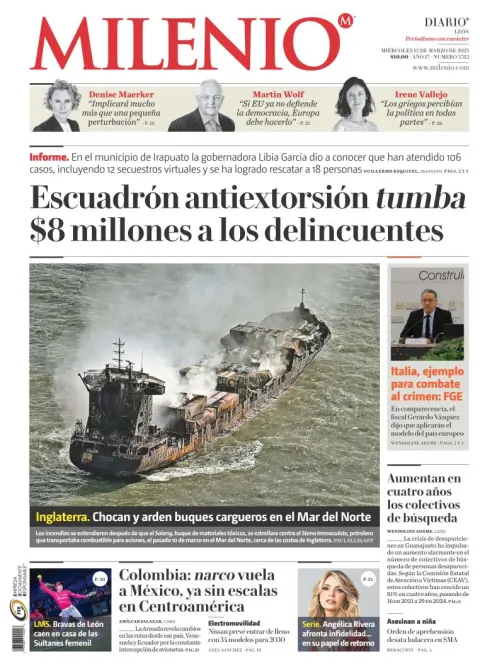 Portada de Milenio Leon del miércoles, 12 de marzo de 2025