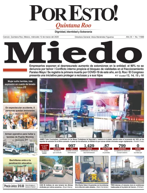 Portada de Por Esto (quintana Roo Cancun) del miércoles, 12 de marzo de 2025