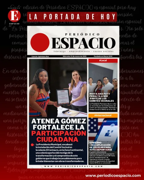 Portada de Periodico Espacio (contraportada) del miércoles, 12 de marzo de 2025