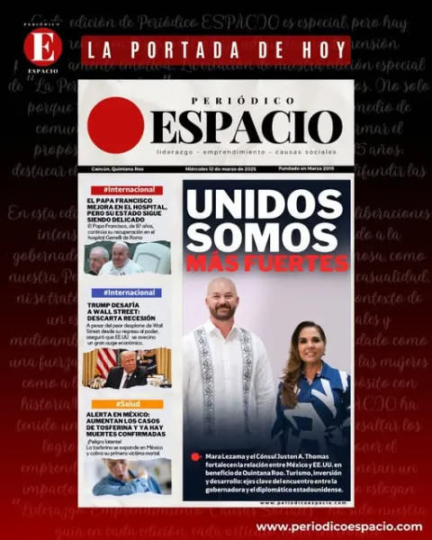 Portada de Periodico Espacio (portada) del miércoles, 12 de marzo de 2025