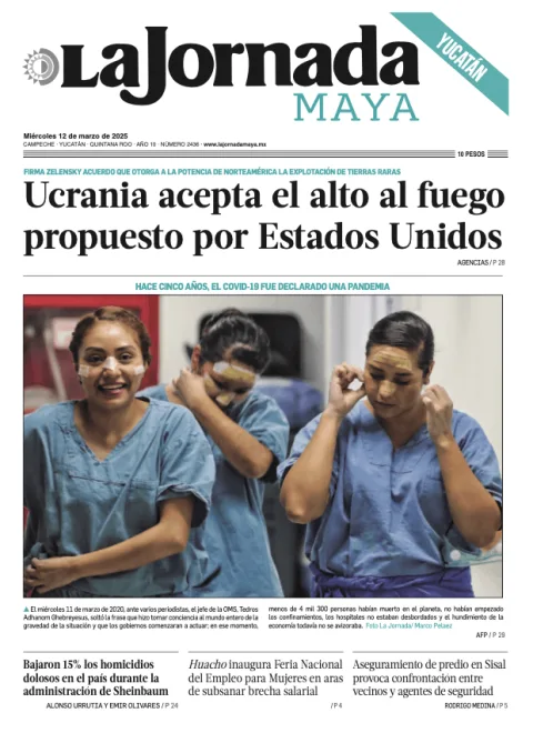 Portada de La Jornada Maya Yucatán del miércoles, 12 de marzo de 2025