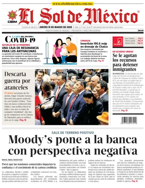 Portada de El Sol de Mexico