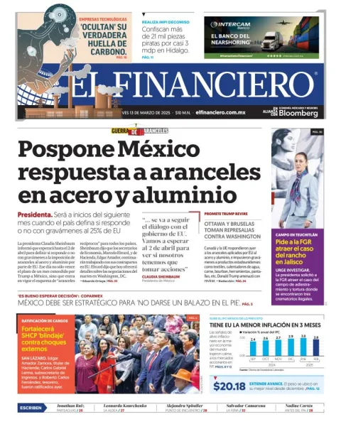 Portada de El Financiero