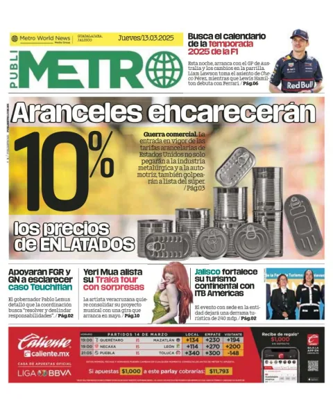 Portada de Publimetro Guadalajara