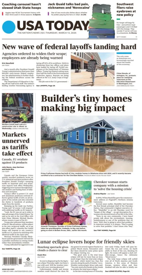 Portada de Usa Today