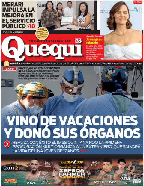 Portada de Quequi (contraportada) del jueves, 13 de marzo de 2025