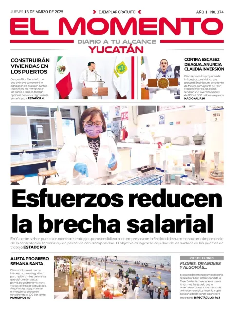 Portada de El Momento Yucatan del jueves, 13 de marzo de 2025