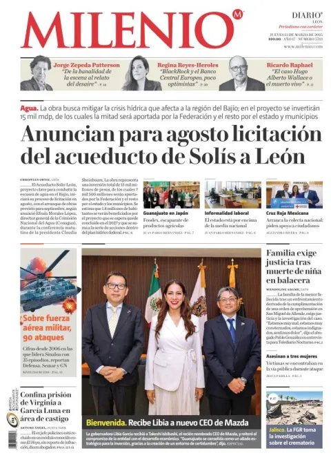 Portada de Milenio Leon del jueves, 13 de marzo de 2025
