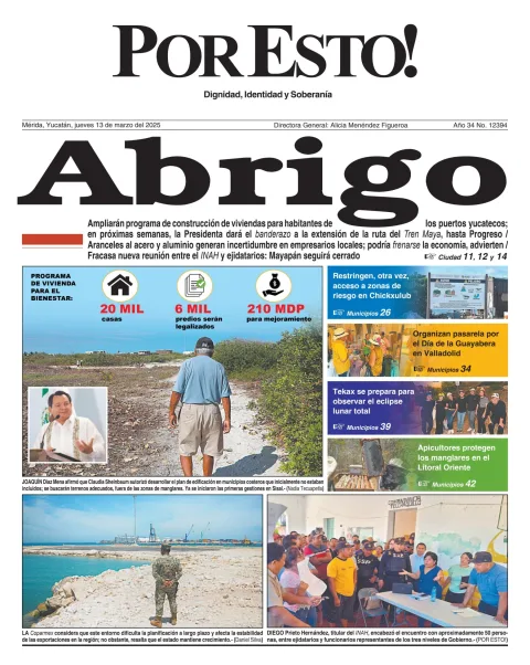 Portada de Por Esto (merida, Yucatan) del jueves, 13 de marzo de 2025