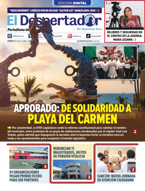 Portada de El Despertador de Quintana Roo