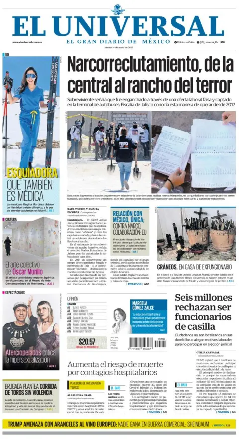 Portada de El Universal
