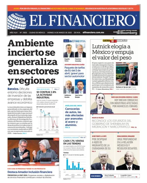 Portada de El Financiero