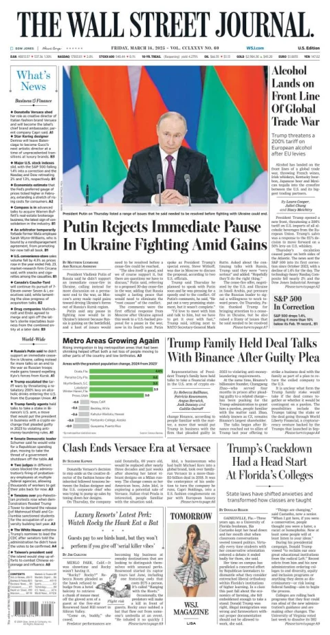 Portada de The Wall Street Journal