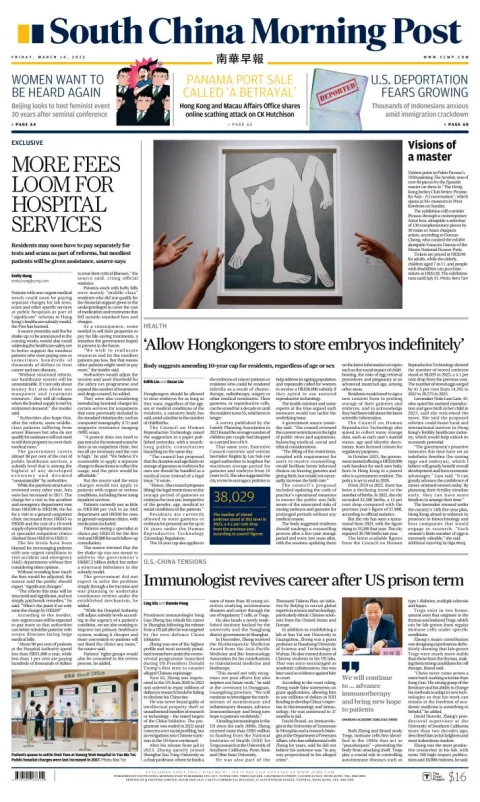 Portada de South China Morning Post del viernes, 14 de marzo de 2025