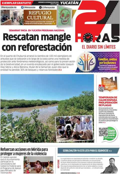 Portada de 24 Horas Yucatan del viernes, 14 de marzo de 2025