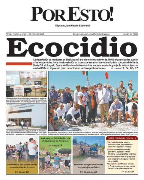 Portada de Por Esto (merida, Yucatan) del viernes, 14 de marzo de 2025