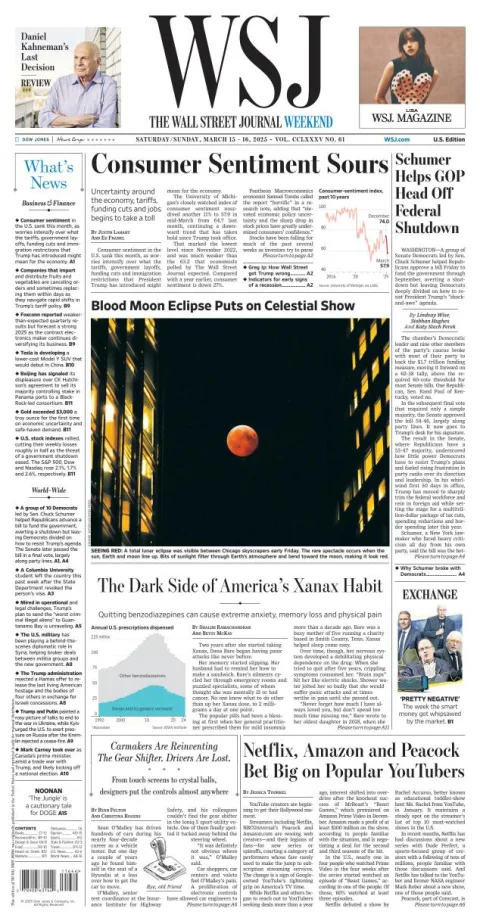 Portada de The Wall Street Journal